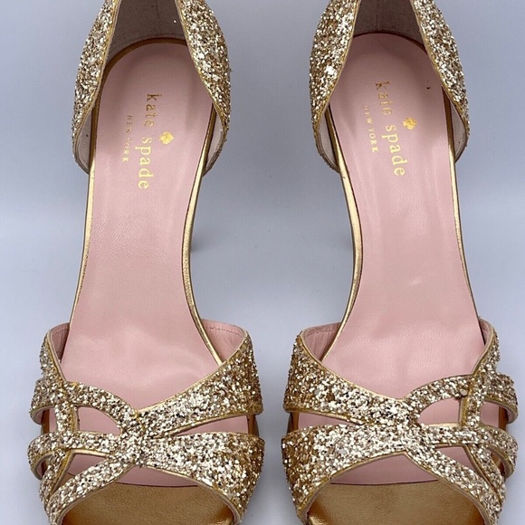 Kate Spade New York Women's Shoe Idaya Old Gold Metallic Pump Size 7.5 M US - Picture 2 of 8